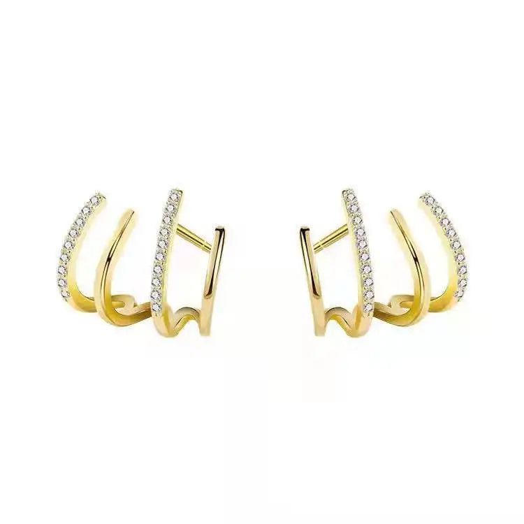 Claw Ear Hook Illusion Clip Earrings